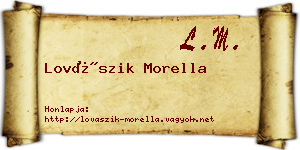 Lovászik Morella névjegykártya